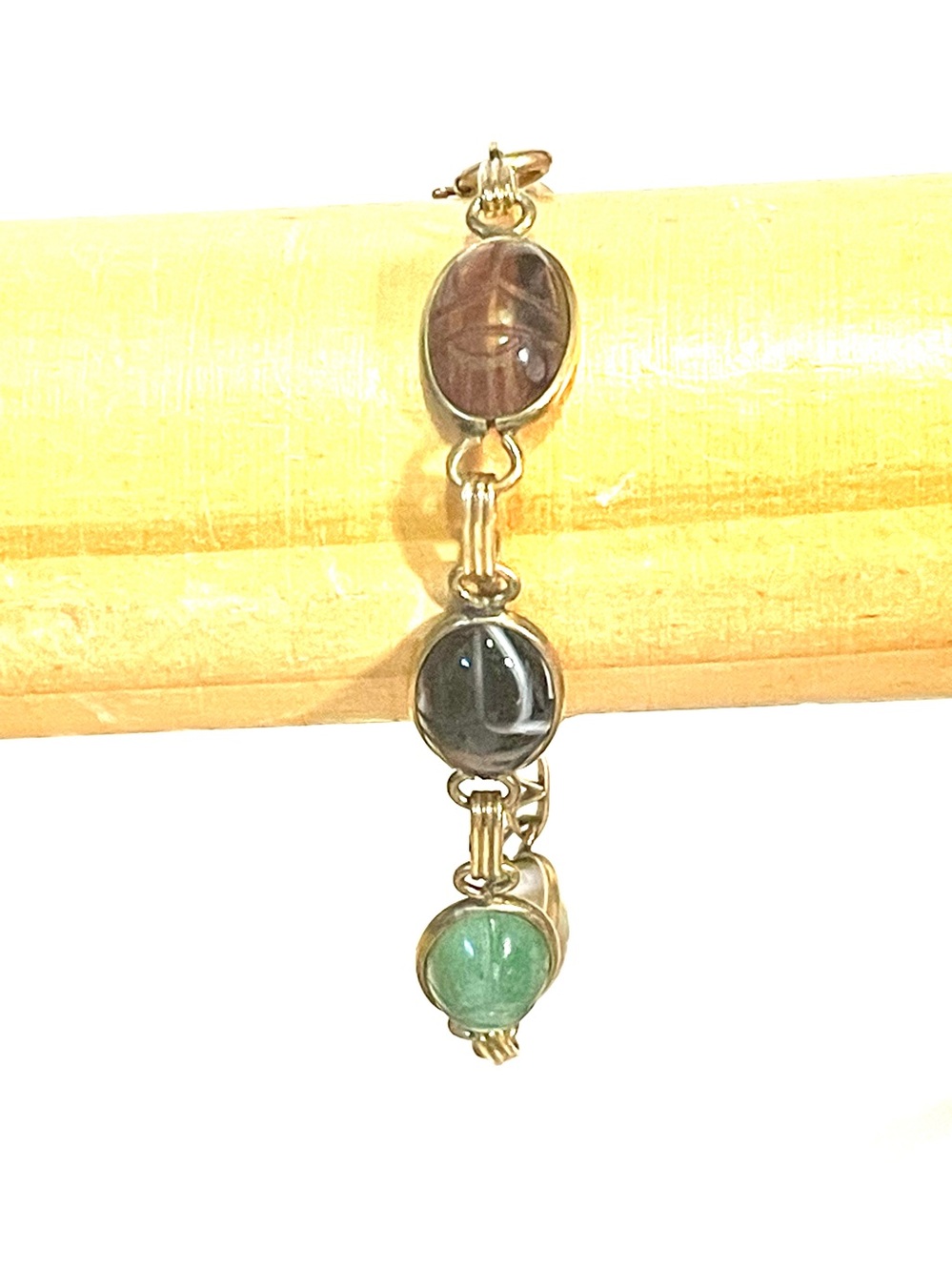 1/20 12k Scarab Gemstone Bracelet